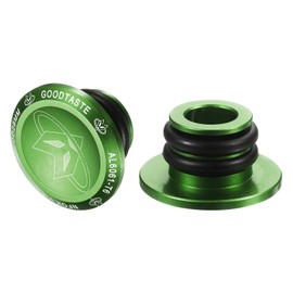 sourcing map Bar End Plugs Aluminum Handlebar End Caps Bike Plugs 0.57oz with Matching Rings for MTB Road BMX Fixed Gear Bike, Green