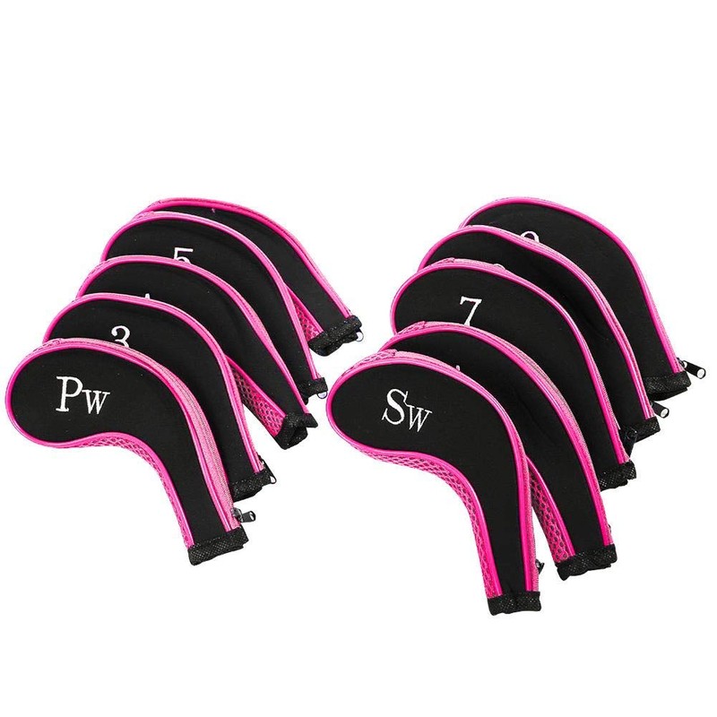 Golf Club Iron Head Covers, 10Pcs Neoprene Waterproof Wear Resistant