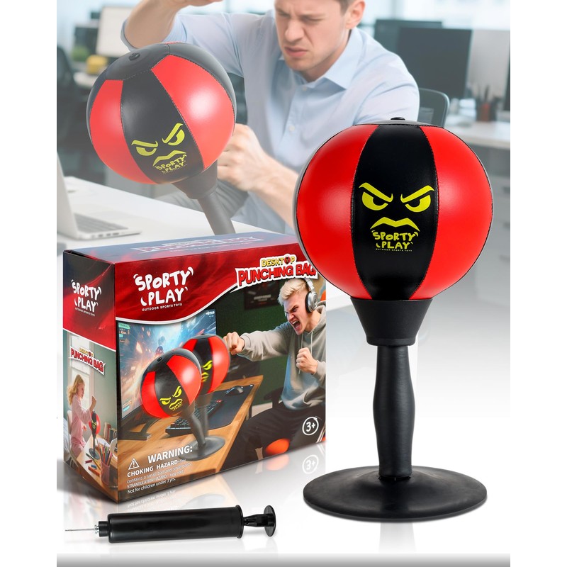 Desktop Punching Bag with Double Suction Cup Base for Stress