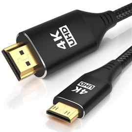 KELink Mini HDMI to HDMI Cable 15FT, [Aluminum Shell, Braided] High Speed 4K 60Hz HDMI 2.0 Cord, Compatible with Camera, Camcorder, Tablet and Graphics/Video Card, Laptop, Raspberry Pi Zero W