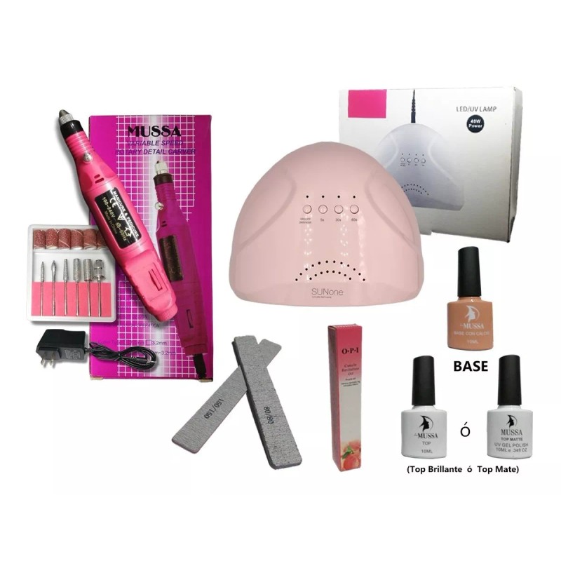 Mussa Kit Gel 6 Pzs + Lampara 48w+ Pulidor+ Base+