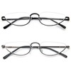 KoKoBin Half Reading Glasses for Men Women,Half Moon Metal Frame