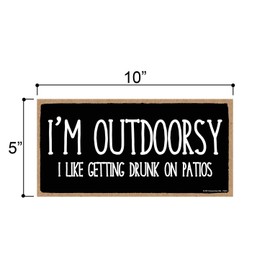 Honey Dew Gifts Bar Decor, I'm Outdoorsy 10 inch by 5 inch Hanging Sign, Wall Art, Decorative Funny Home Decor, 75624