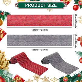 4 Pcs Christmas Village Red Brick Road, 47.2 x 4.7 Inch Miniature Street Landscape Roll, Cuttable Village Paths Road for Christmas Village Accessories-DIY Home Garden Street Decor