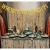 Gold Glitter Where's the Beach Banner, Summer Hawaiian Vacation Holiday