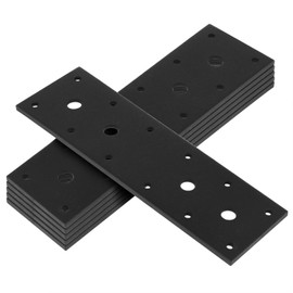 MOUNTAIN_ARK 6 Pack Black Flat Mending Plate, 8-1/2" x 2-3/8" Repair Straight Flat Bracket for 2 x Lumber, Wood Furniture, Carbon Steel