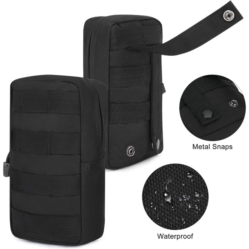 2 Pcs Molle Pouches Tactical Waterproof EDC Bag Small Military