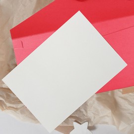 4 Pack Kraft Paper Envelopes with Ribbons, 22 * 10.9cm Luxury Mailing Envelopes, Invitation Envelopes for Festival, Party, Greeting Cards, Gift Cards - Red