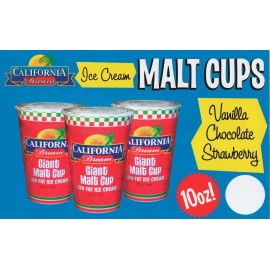 Lot of 2 Malt Cups California Dream Ice Cream Truck Sticker 8"x 5"