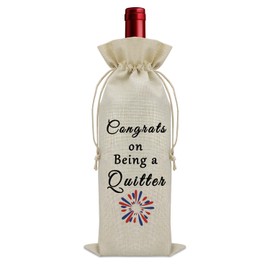 Quitter Gifts for Coworkers Wine Bag Funny Retired Gifts for Women Men Retirement Gifts for Colleagues Wine Bottle Decoration Bag Wine Accessories Gifts for Wine Lovers Anniversary Birthday Gifts