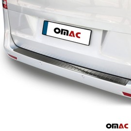 OMAC Rear Bumper Guard Fits Mercedes Metris 2016 to 2023, Trunk Sill Cover Trim Protector, Stainless Steel, Dark Chrome