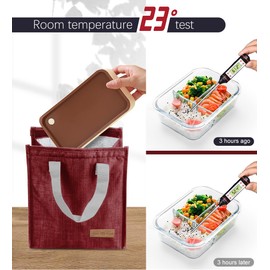 lmytdo Lunch Bags for Women Men, Portable Insulated Lunch Bag Water-Resistant Leak-Proof Lunch Box Tote Bag for Kids Girls Boys Adults, Thermal Cooler Bag for Work School Picnic Travel (Red)