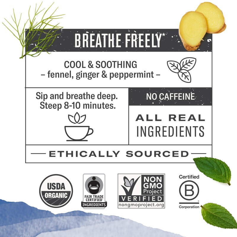 Numi Organic Congest Away Herbal Tea 48 Tea Bags Caffeine‑Free