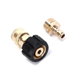 Ruimou 2PCS high Pressure Washer Adapter Set (M22-15mm Inner Diameter to 1/4 Female Head+M22-15mm Inner Diameter to 1/4 Male Head) for Connecting Universal Guns, Hoses, and Pumps,5000PSI