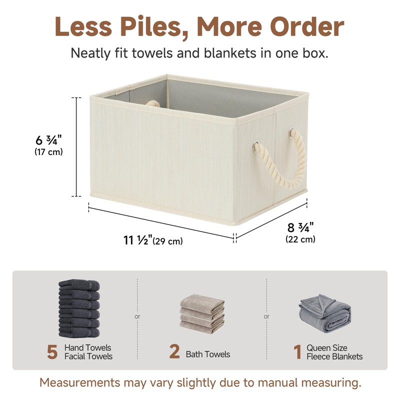 StorageWorks Fabric Storage Bins for Shelves, Storage Baskets for Closet