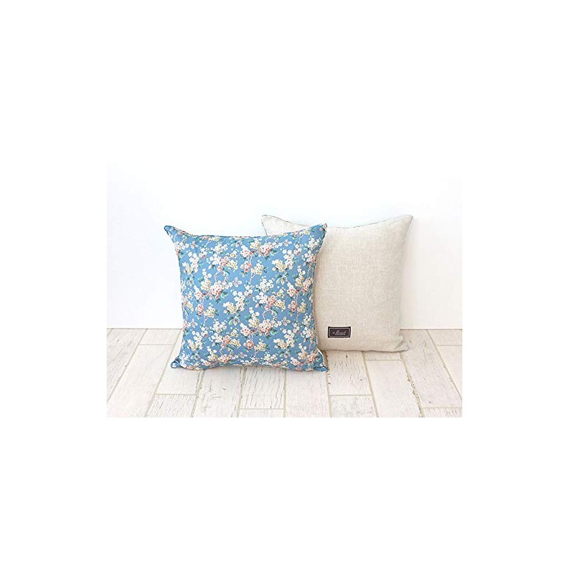 DDintex FLORET LONDON Cushion Cover, Josephine Blue, 17.7 x 17.7