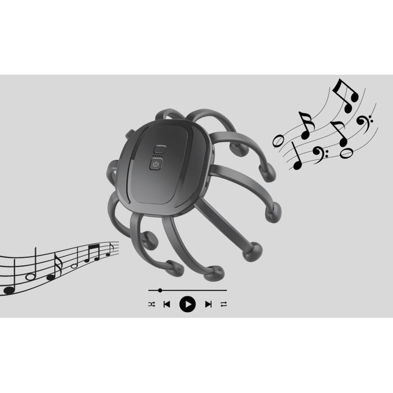 Azpen Black Electric Scalp Massager with Phone Music Connect +
