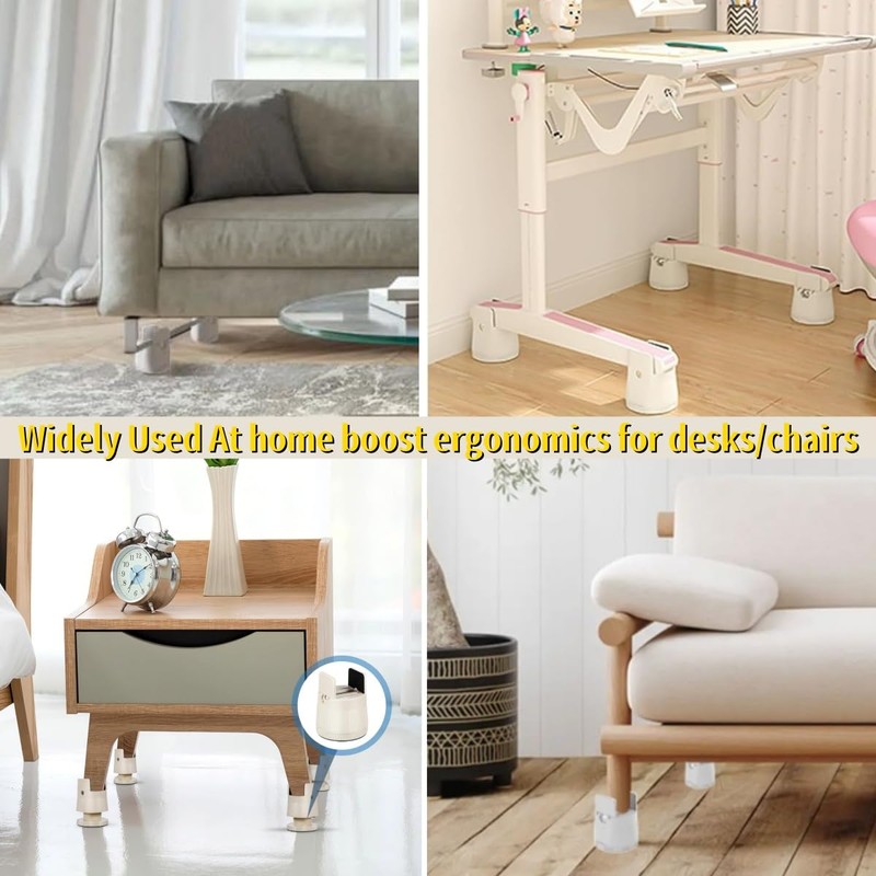 XWHLXY Adjustable Furniture Risers 6-8cm (4Pcs),Non-Slip Stable Table Leg Risers,Raise