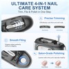4-in-1 Electric Nail Clipper with Removable Magnifier, LED Light(Grey)