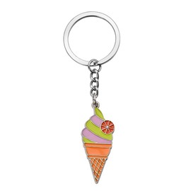 Ice Cream Keychain Gift for Daughter Granddaughter Ice Cream Lover Gifts for Women Girls Food Keychain Accessories for Women Girls Novelty Ice Cream Key Chain for Bags Charms for Purse Backpack