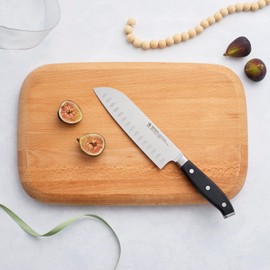 Henckels Forged Premio Hollow Edge Santoku Knife, 7-inch, Black/Stainless Steel
