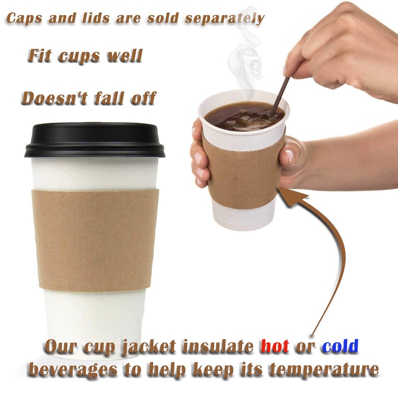 FMP Brands 100 Pack Coffee Sleeves for 8 oz Coffee