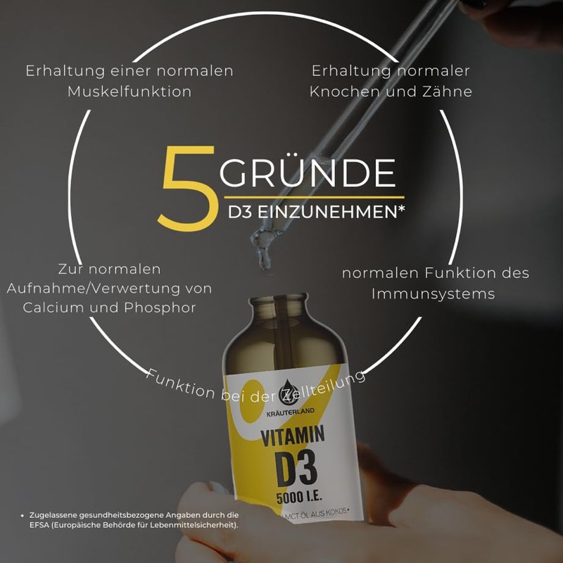 Kräuterland Vitamin D3 Drops 5000 IU - 50 ml Cholecalciferol