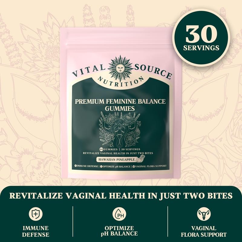 Vital Source Feminine Balance Gummies – Hawaiian Pineapple (New and