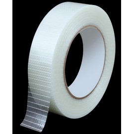 Yiqicomle 1 Roll Filament Strapping Tape, 2.5cm x 20m Fiberglass Transparent Waterproof Heavy Duty Reinforced Packing Tape