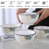 5 Pack Porcelain Bowls With Lotus Pattern, 4.5" x 2.36"