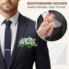 10Pcs Pocket Boutonniere Plastic Sleeve,Transparent Boutonniere Pocket Holder Square