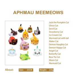 Plushie cat ，Meemeows Kids Cat Plush Toy ，Jack The Pumpkin Cat, Butterfly Cat, Devil Cat, Strawberry Cat,Moon Cat，Angel Cat，Great Gift for Kids and Fan Favorites