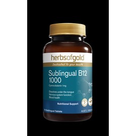 Herbs of Gold Sublingual B12 1000 75 Tablets