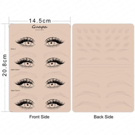 Guapa 5D Permanent Makeup Practice Skin - Double Sided Pre-printed Spine Lines Practice Skin For Eyebrow Tattoos - Fake Skin Sheets - Microblading Supplies (Pink-3PCS)