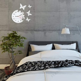 Round and modern butterfly wall clock with no tick sound