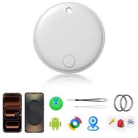 Tracker Smart Tags Android & iOS-4 Packs,Dual System Bluetooth Air Luggag Tracker Keys Finder/Item Locator Work with Apple Find My (iOS)&Google's Find Hub(Android) for Key,Backpack,Luggage (1 White)