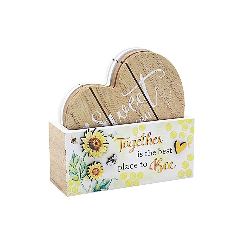 Bee Happy Wooden Coasters Set of 4