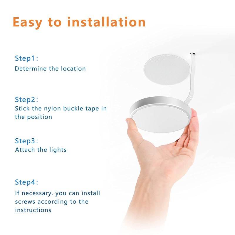 MYPLUS Under Cabinet Lighting Kit, RGB Puck Lights with Remote