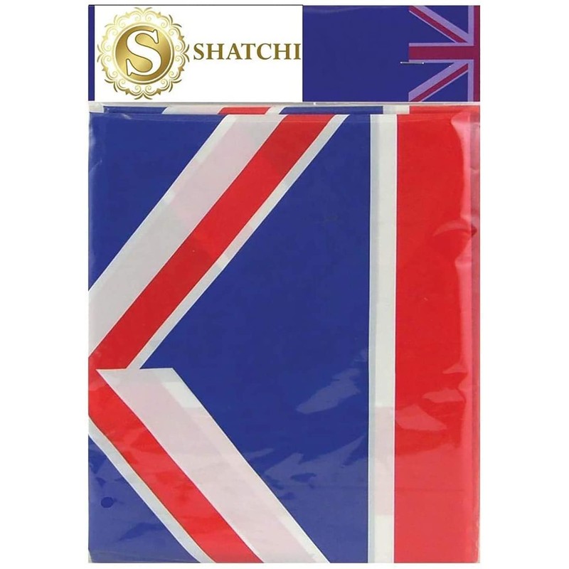 SHATCHI 137cm x 180cm Union Jack Plastic Deluxe Tablecover Street