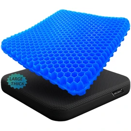 Gel Seat Cushion - 17x17 inch Extra Large Egg Seat Cushion Chair Pads with Non-Slip Cover for Sciatica & Back Pain - Office Chair Car Seat Cushion - Coccyx Cushion for Tailbone Pain
