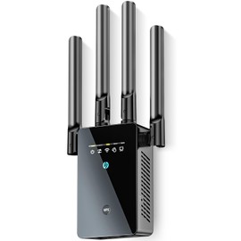 2025 Best WiFi Extender Signal Booster - 6X Faster Internet Extender WiFi Booster for Home, Long Range up to 15,588 Sq Ft, WiFi Repeater w/Ethernet Port, 1-Tap Setup, Compatible with Wireless Routers