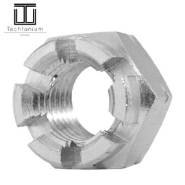 Techtanium® Crown Nuts M16 Made of A2 Stainless Steel (Pack of 5) | Hex Nuts | Locking Nuts | Serrated Nuts | DIN 935