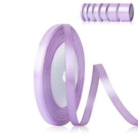 Fyshird Purple Ribbon 6 mm x 22 m Gift Ribbon Purple Satin Ribbon Wedding Polyester Ribbons for Crafts Decorative Ribbon for Balloons Gift Packaging Birthday DIY