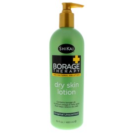 SkiKai Borage Therapy Dry Skin Lotion Body Moisturizer (16 oz) Unscented Skincare | Hydrating Lotion for Dry Hands & Body | With Oatmeal & Shea