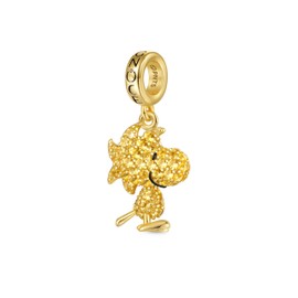 GNOCE Charm Pendant Peanuts Snoopy Hug Woodstock Diamond Pendant 925 Sterling Silver Beads Charms for Women and Girls Jewellery Gift for Fans, Silver, Cubic Zirconia