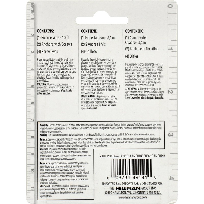 Hillman Picture Hardware 122204 Wallboard Hanging Anchor Kit, Zinc, 2