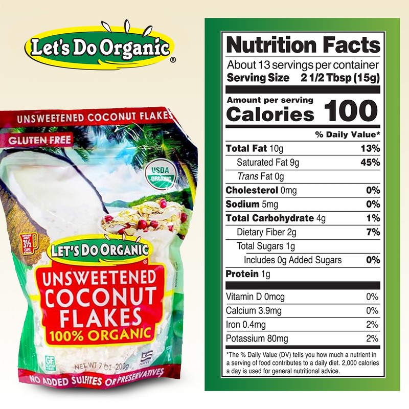 Let's Do Organic Unsweetened Coconut Flakes - Coconut Flakes Unsweetened