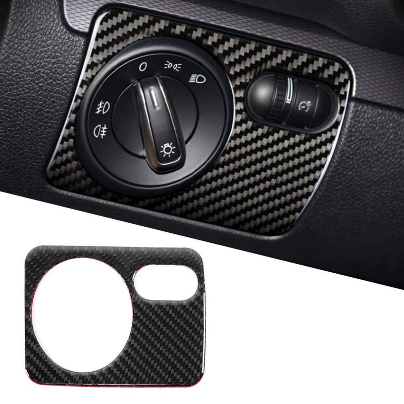 Aramox Carbon Fiber 6-Way Push Button Headlight Switch Frame Trim