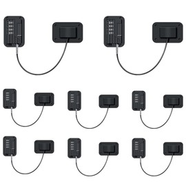 Voittozege 8 pcs Refrigerator Lock Fridge Freezer Door Lock with 4 Digit Lock Password, Mini Proof Door Lock for Kitchen Refrigerator, No-Drill Cabinet Locks for Windows,Closets,Drawers Doors(Black)