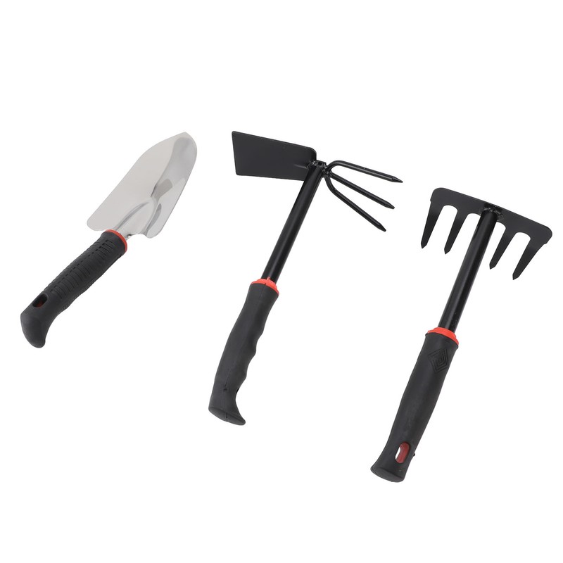 3PCS Garden Tool Set Iron Stainless Steel Five Teeth Rake